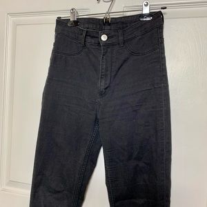 Black denim high waisted jeans